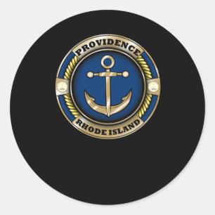 Redonda Pegatina de emblemas de ancla de Providence Rhode