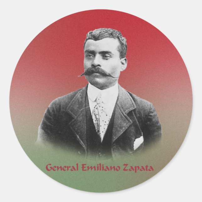 Redonda Pegatina de Emiliano Zapata (Anverso)