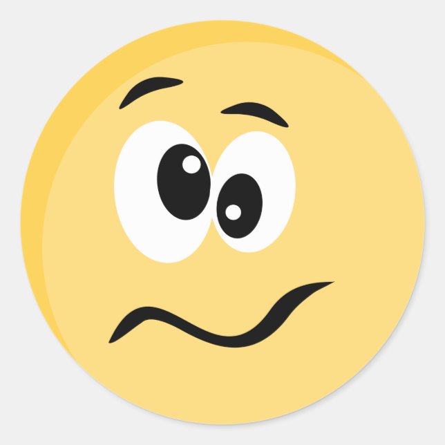 Redonda Pegatina de emoji con cara feliz (Anverso)