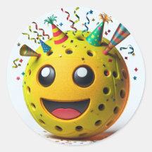 Pegatina de Emoji de cumpleaños de PickleBall