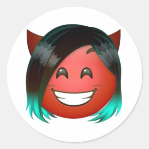 Redonda : Pegatina de Emoji de Diablo Juguetón