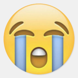 Redonda Pegatina de Emoji de llanto
