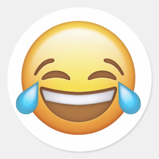Redonda Pegatina de emoji de risas (Anverso)