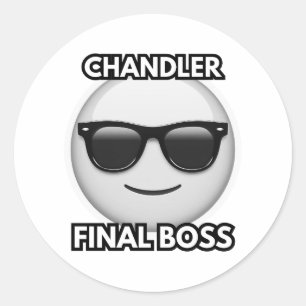 Redonda Pegatina de emoji genial de Chandler Jefe Final