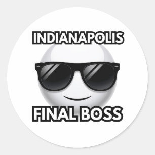 Redonda Pegatina de emoji genial de Indianapolis Final Bos