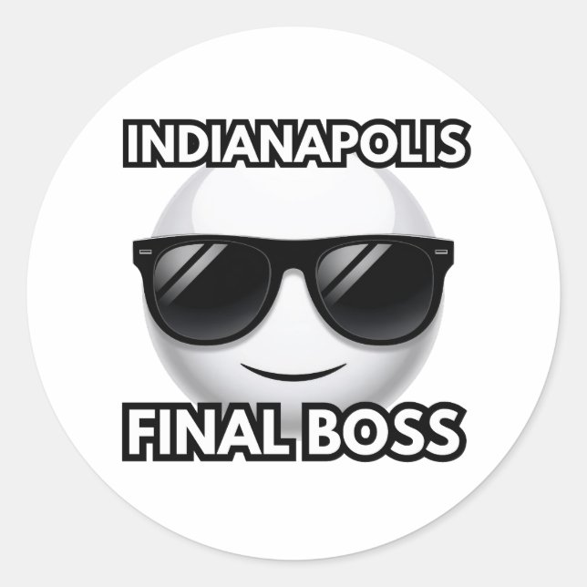 Redonda Pegatina de emoji genial de Indianapolis Final Bos (Anverso)