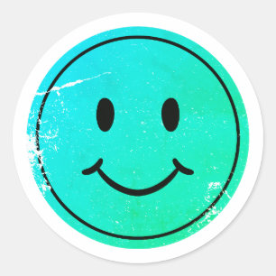 Redonda Pegatina de Emoji sonriente