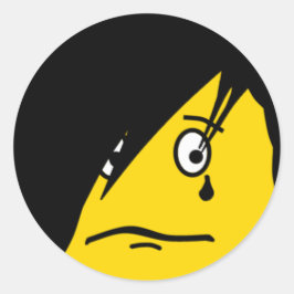 Redonda PEGATINA de EMOticon