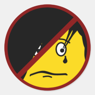 Redonda Pegatina de emoticonos anti EMO