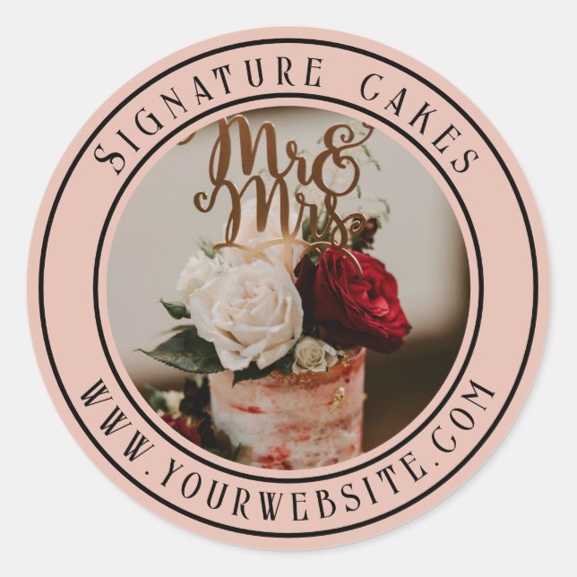 Redonda Pegatina de empaquetado de pasteles (Anverso)