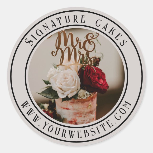 Redonda Pegatina de empaquetado de pasteles (Anverso)