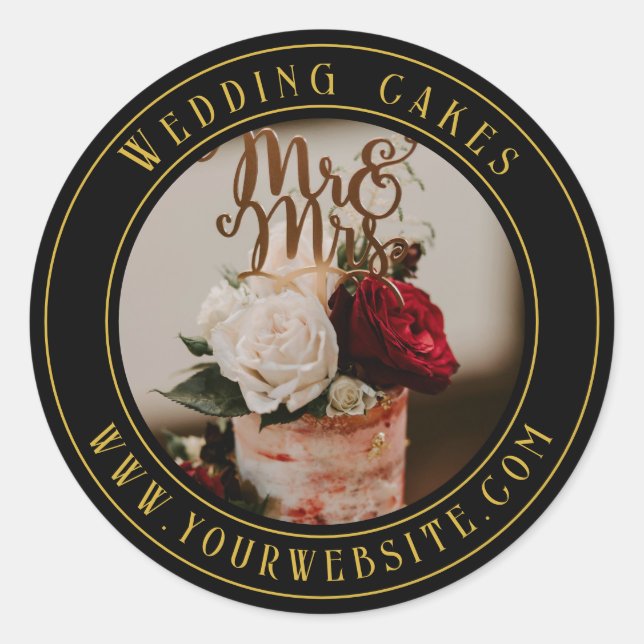 Redonda Pegatina de empaquetado de pasteles (Anverso)