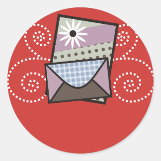 Redonda pegatina de empaquetado de tarjetas artesanales