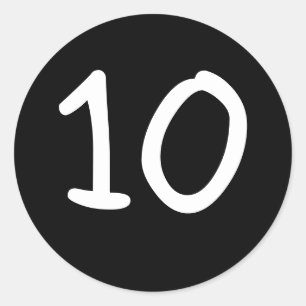Redonda Pegatina de encargo redondo negro del número