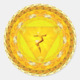 Redonda Pegatina de Energía, Fuego, Fuerza, Sun Chakra
