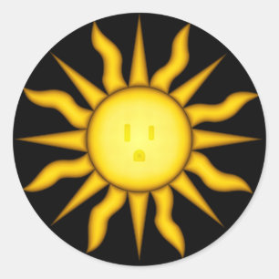 Redonda Pegatina de energía solar