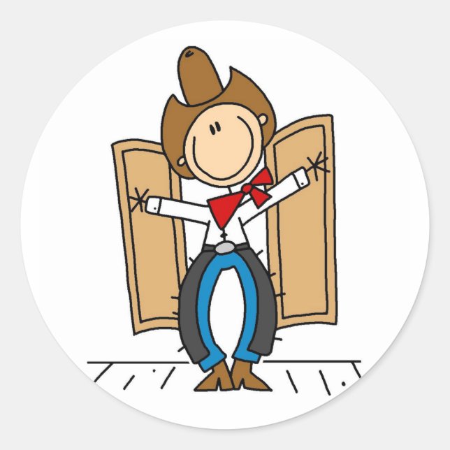 Redonda Pegatina de entrada de un vaquero (Anverso)