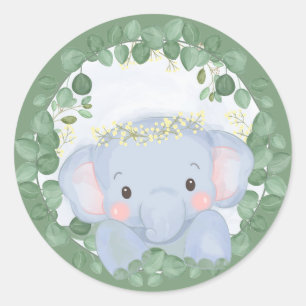 REDONDA PEGATINA DE ENVELOPE SEAL : ELEFANTE DE BEBÉ