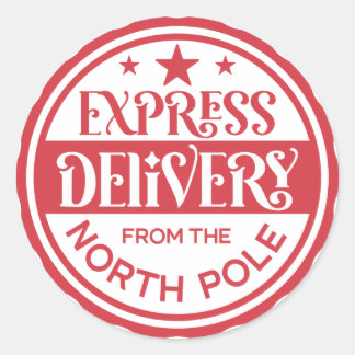 Redonda Pegatina de Envío Express desde el Polo Norte