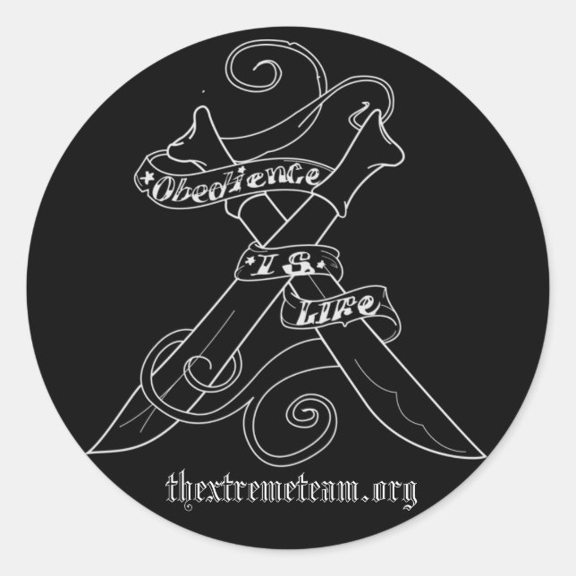 Redonda pegatina de equipo de xtreme (Anverso)