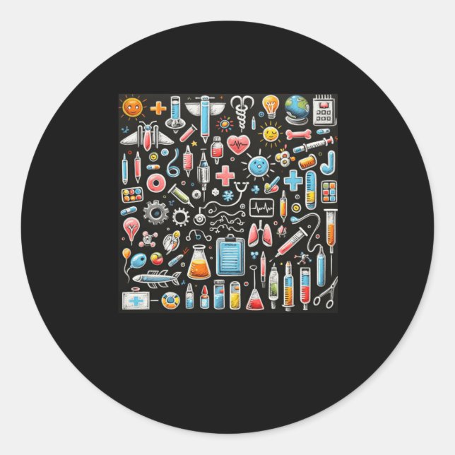 Redonda Pegatina de equipo médico (Anverso)