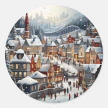 Pegatina de escena de Navidades festivos