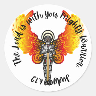 Redonda Pegatina de Escritura (Jueces 6:12)