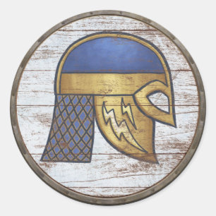 Redonda Pegatina de Escudo de Viking - Helm