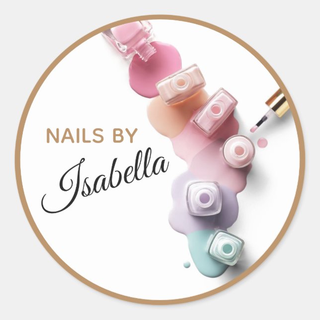 Redonda Pegatina de esmalte de uñas (Anverso)