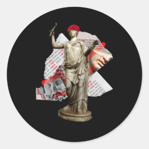Redonda Pegatina de estatua de Hipster