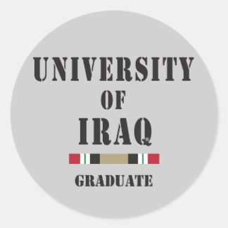Redonda Pegatina de esténcil para graduados de Iraq