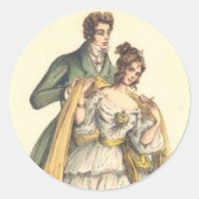 Redonda Pegatina de estilo victoriano de la primera Navida (Anverso)