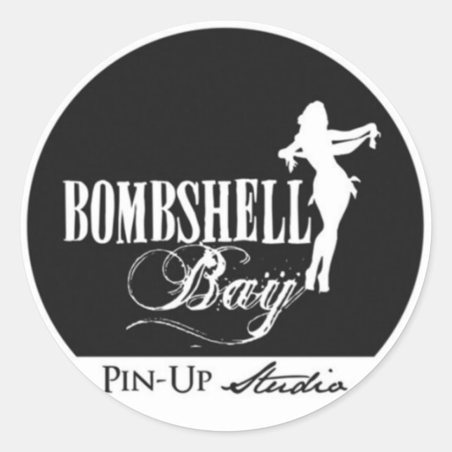 Redonda Pegatina de estudio Pin Up de Bombshell Bay (Anverso)