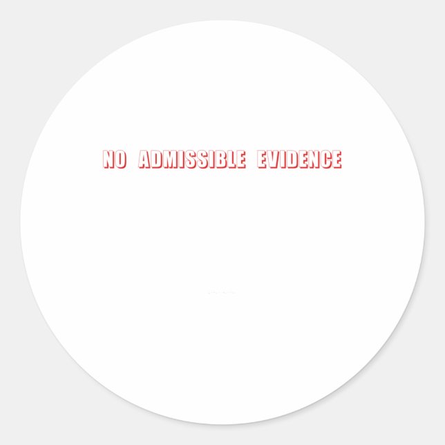 Redonda Pegatina de evidencia no admisible (Anverso)