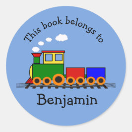 Redonda Pegatina de exlibris de tren pequeño
