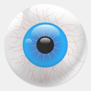 Redonda Pegatina de Eyeball con captura de sangre