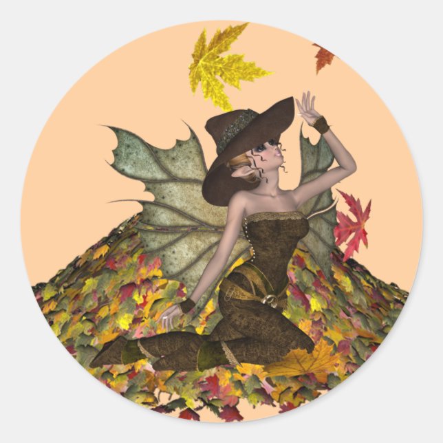 Redonda Pegatina de Faery de otoño de KRW (Anverso)