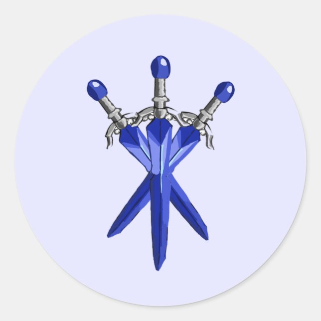 Redonda Pegatina de Fantasía de Espada (Anverso)