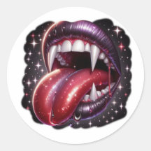 Pegatina de fantasía oscura de labios de vampiro g