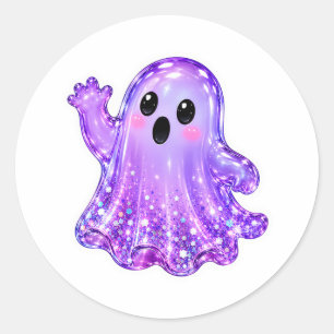 Redonda Pegatina de Fantasma de Baba Verde Mágica con Somb