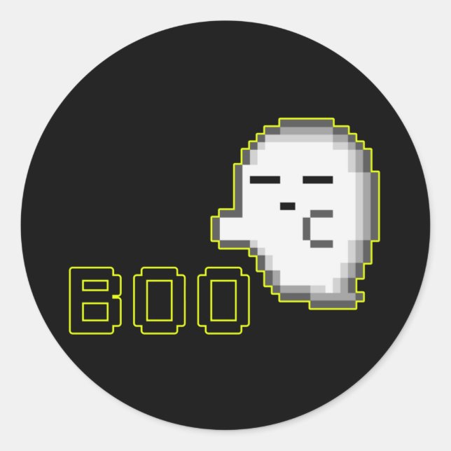Redonda Pegatina de fantasma de HALLOWEEN - BOO 2 (Anverso)