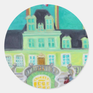 Redonda Pegatina de Fantasy Chateau de Fontainebleau