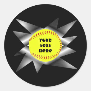 Redonda Pegatina de Fastpitch Softball