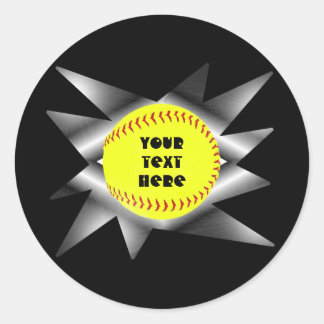 Redonda Pegatina de Fastpitch Softball