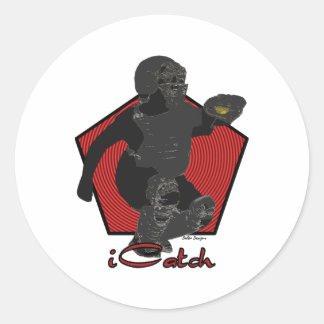 Redonda Pegatina de Fastpitch Softball Catcher