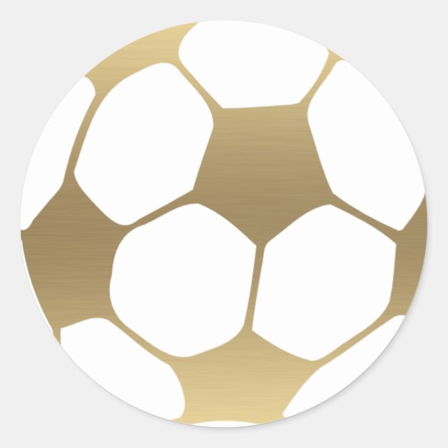 Redonda Pegatina de Faux Gold Soccer Ball (Anverso)