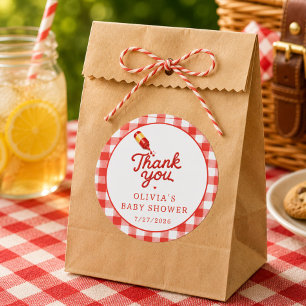 Redonda Pegatina de favor de baby shower Baby-Q