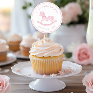Redonda Pegatina de Favor de Baby Shower de Caballo de Bal