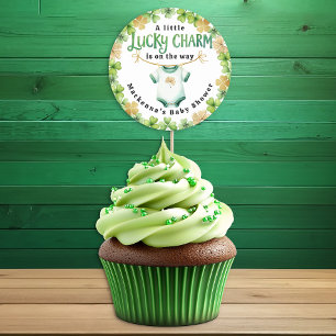 Redonda Pegatina de Favor de Baby Shower irlandés con enca