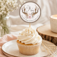Pegatina de Favor de Baby Shower 'Oh Deer' – Agua